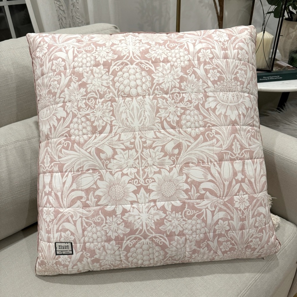 William Morris Sunflower Dusky Rose Cushion